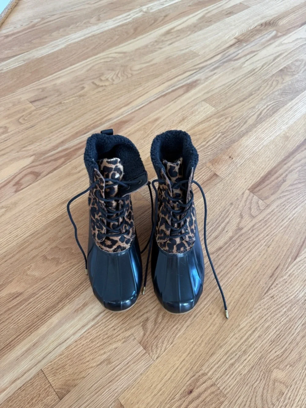 Sam Edelman Caldwell Women's Size 8 US LEOPARD HAIR Leather Duck Boots